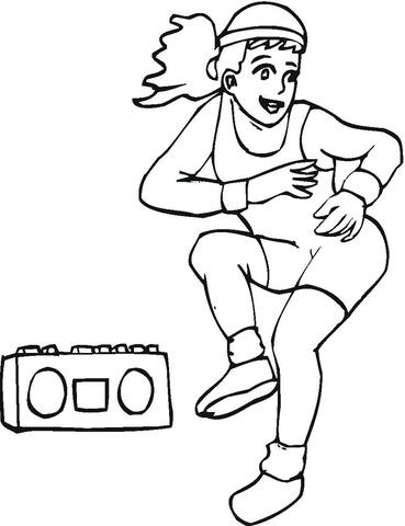 Aerobics With Music  Coloring page