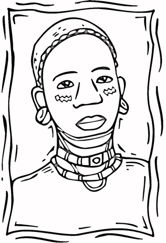 African Woman Coloring page