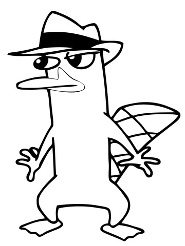 Agent Perry The Platypus Is Sneaking Around Coloring page
