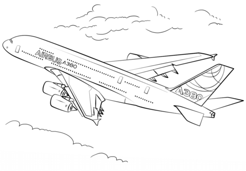 Airbus A380 Coloring page