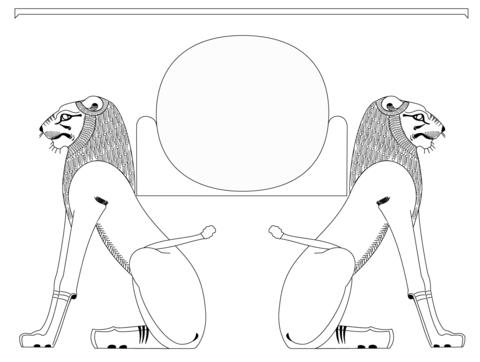 Aker, Ancient Egyptian God Coloring page