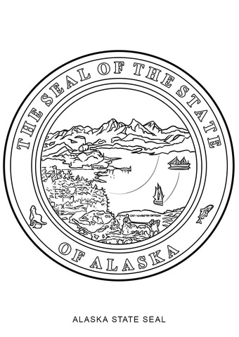 Alaska State Seal Coloring page