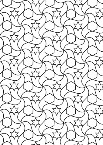 Alhambra Tessellations Coloring page
