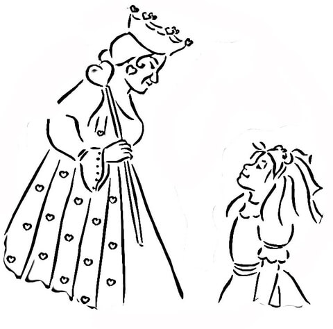 Alice in Wonderland Queen of Hearts  Coloring page