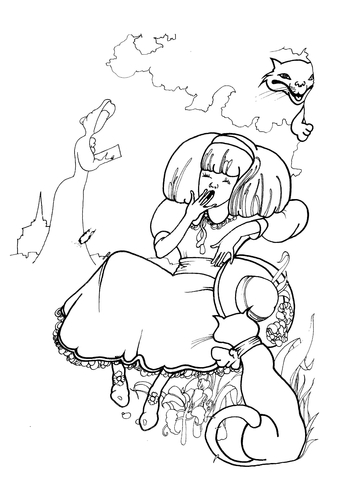 Alice Just Woke Up  Coloring page