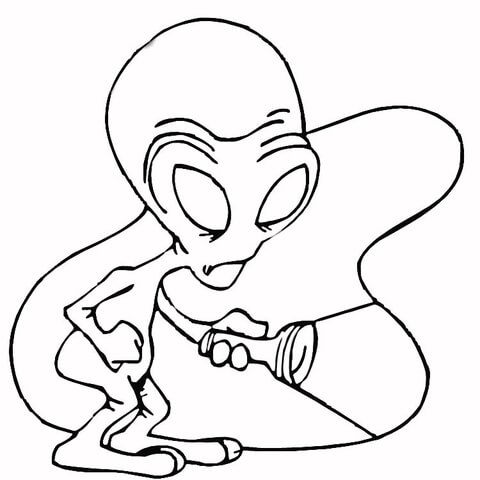 Alien in the Dark  Coloring page