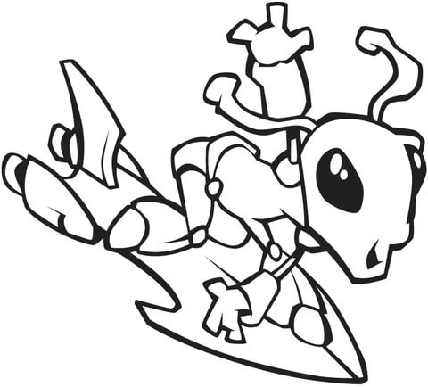 Alien Stood on a Spaceship Coloring page