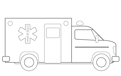 Ambulance truck Coloring page
