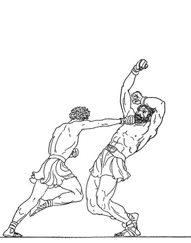 Amycus and Polydeuces Bout Coloring page