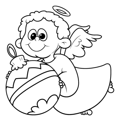 An Angel for decoration  Coloring page