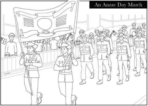 An Anzac Day March Coloring page