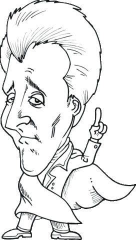 Andrew Jackson caricature Coloring page
