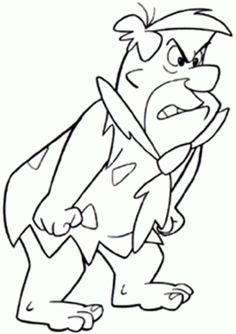 Angry Flinstone  Coloring page