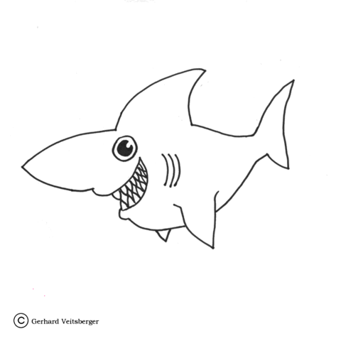 Angry Little Shark Coloring page
