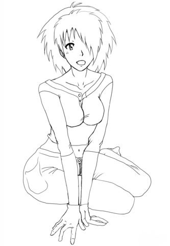 Anime Girl Character by Gabriela Gogonea Coloring page