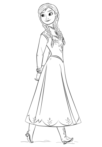 Anna from the Frozen Movie Coloring page
