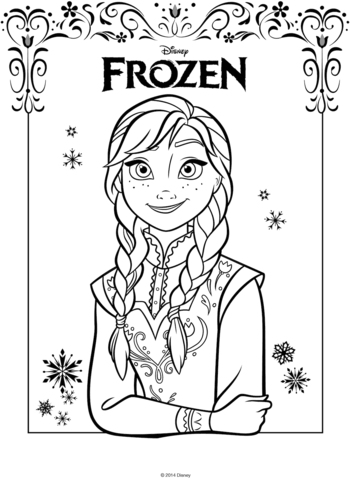 Anna from the Frozen Movie Coloring page