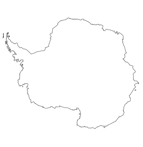 Antarctica Map  Coloring page