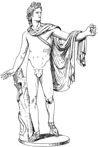 Apollo Statue Coloring page