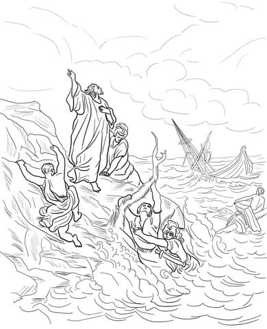 Apostle Paul Shipwrecked Coloring page