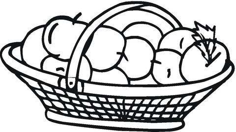 Apple Basket  Coloring page