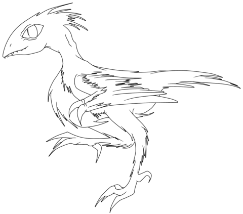 Running Archaeopteryx Coloring page