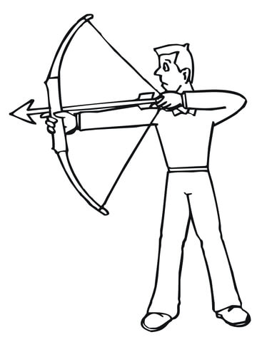 Archer Ready to Shoot Coloring page