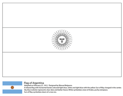 Argentina Flag Coloring page
