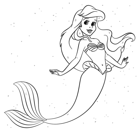 Ariel from the Little Mermaid Coloring page
