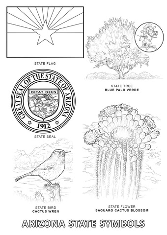 Arizona State Symbols Coloring page