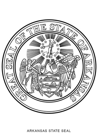 Arkansas State Seal Coloring page