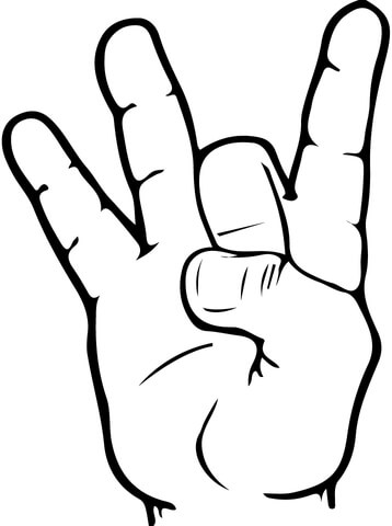 ASL Number 8 Coloring page