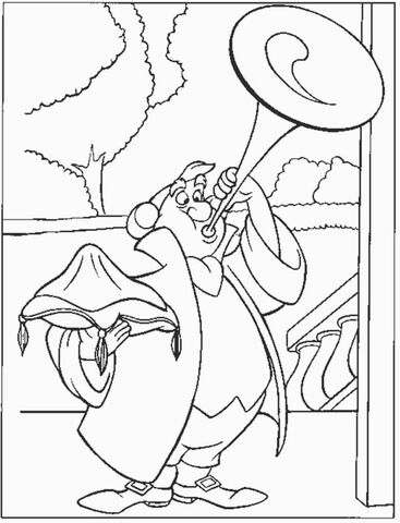 Assistant Of The Prince Play The Trumpet  Coloring page