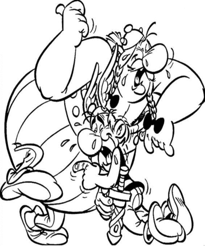 Asterix and Obelix Are Crying  Coloring page