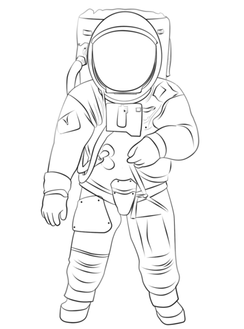 Buzz Aldrin on the Moon Coloring page
