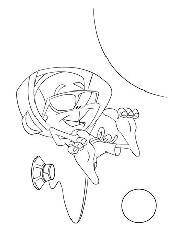 Astronaut Geting Sun Tan Coloring page