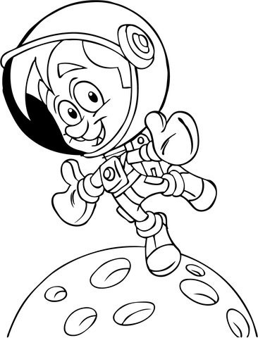 Astronaut exploring space Coloring page