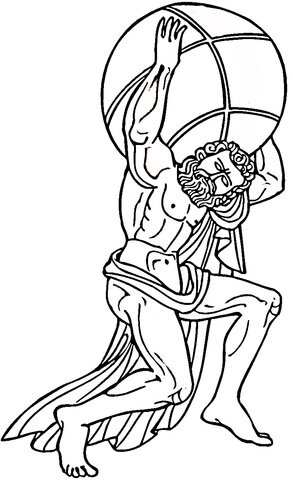 Atlas Holds The Sky  Coloring page