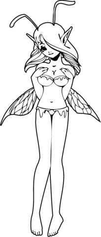 Attractive Pin-up Elf Girl Coloring page