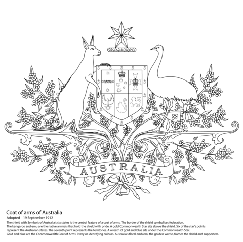 Australian Coat of Arms Coloring page