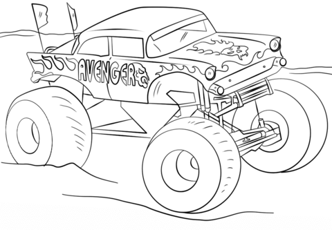 Avenger Monster Truck Coloring page