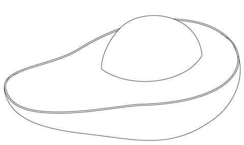 Avocado branch, whole avocado and cross section Coloring page