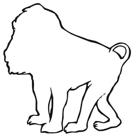 Baboon Outline Coloring page