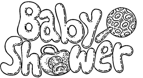 Baby shower celebration  Coloring page