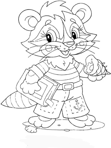 Baby Coon at school Coloring page
