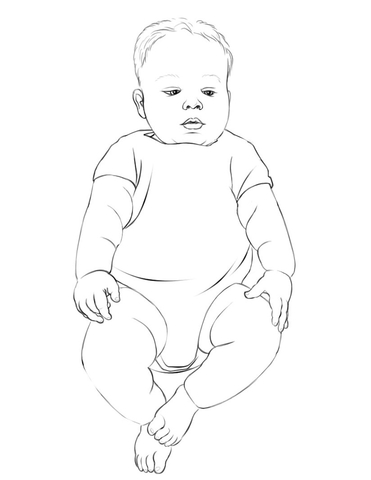 Baby in an Infant Bodysuit Coloring page