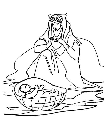 Baby Moses  Coloring page