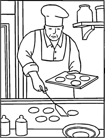 Baking Cookies  Coloring page