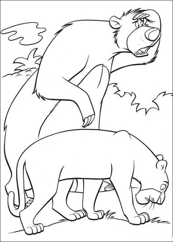 Baloo And Bagheera  Coloring page