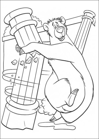 Baloo Destroys The Building  Coloring page
